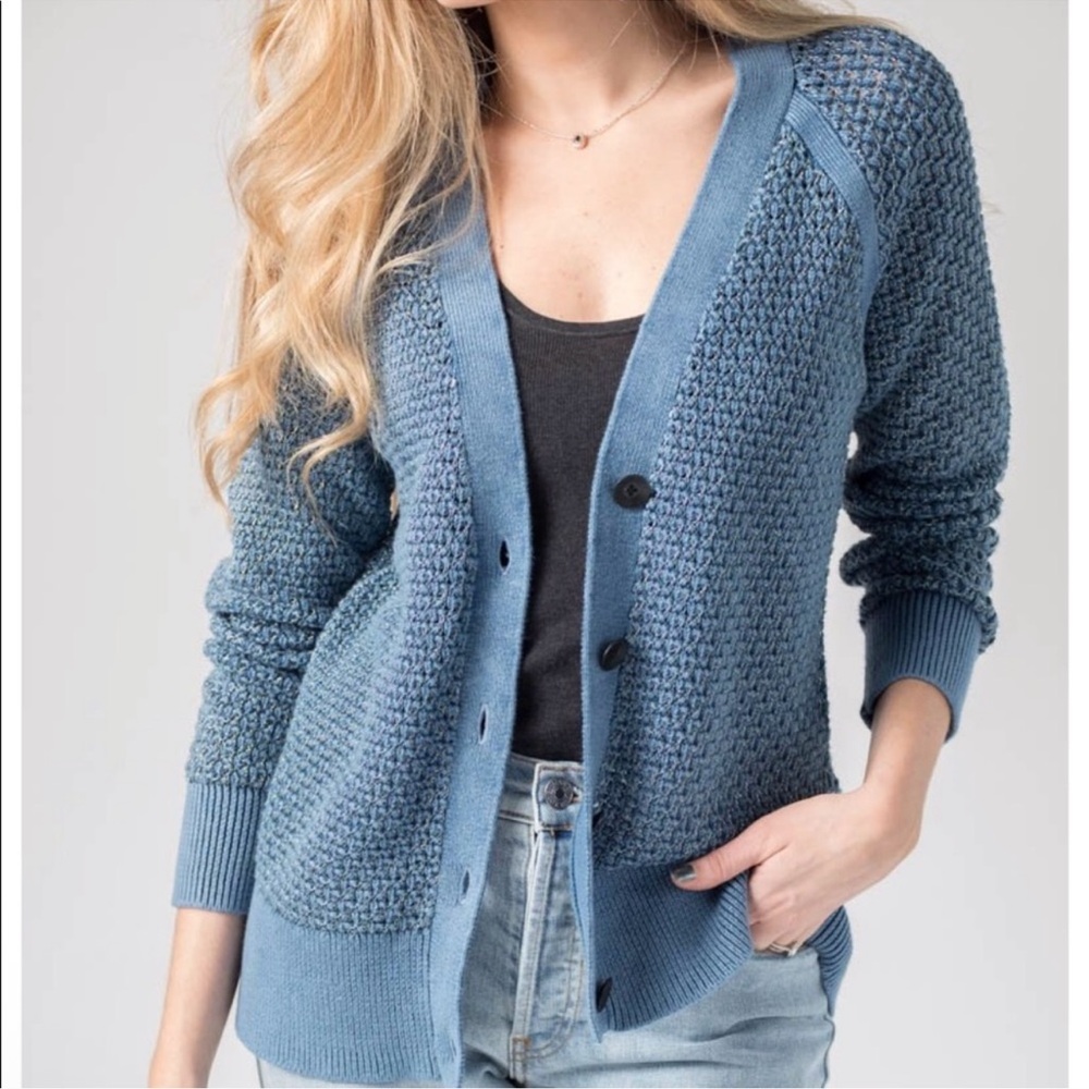 Rag and Bone Kyra v-neck button front metallic knit cardigan - Picture 5 of 12